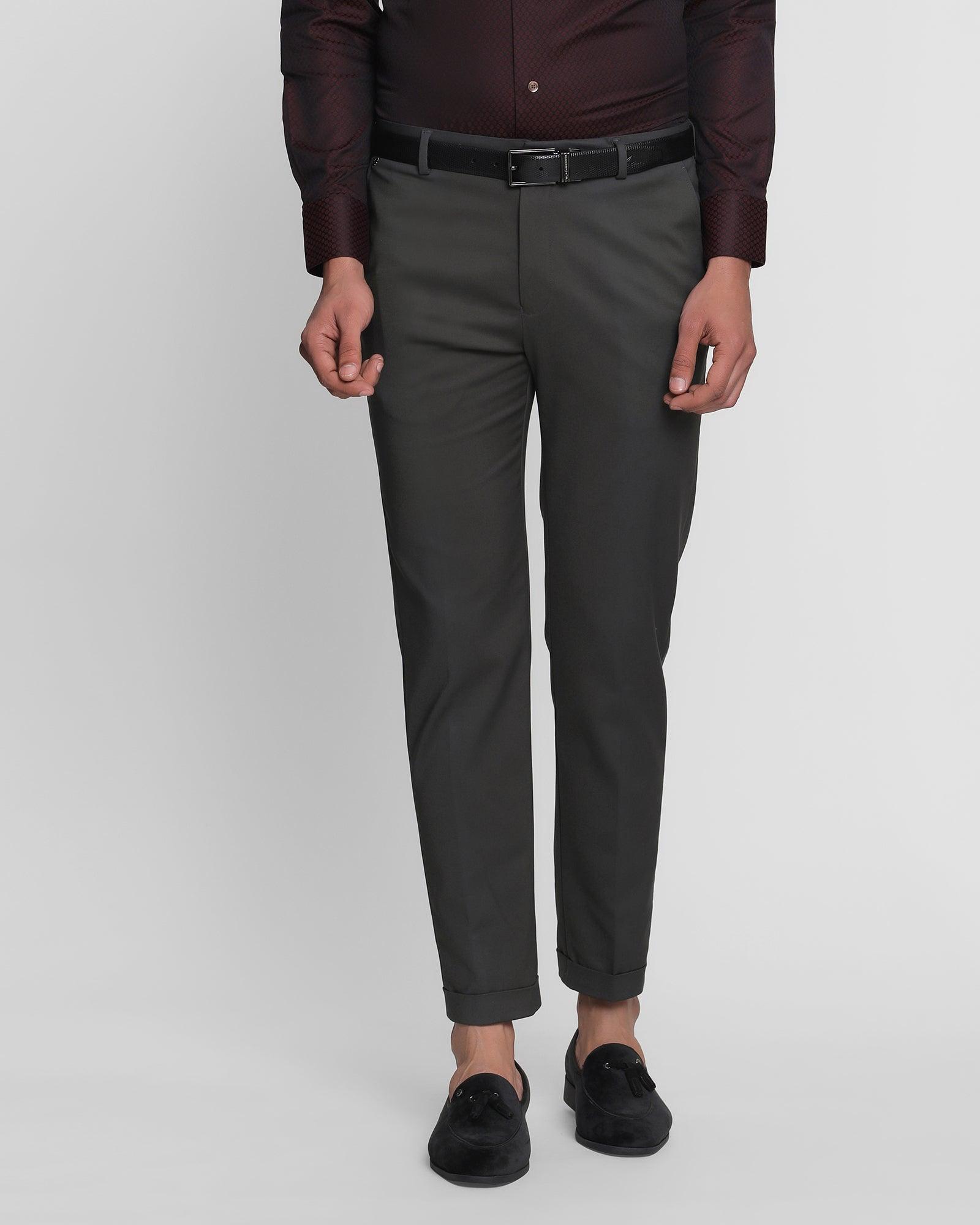 Tapered Formal Olive Solid Trouser - Santino
