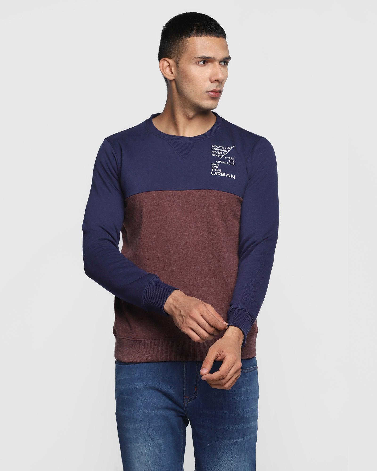 Crew Neck Sweatshirt In Wine (Crash) - Blackberrys