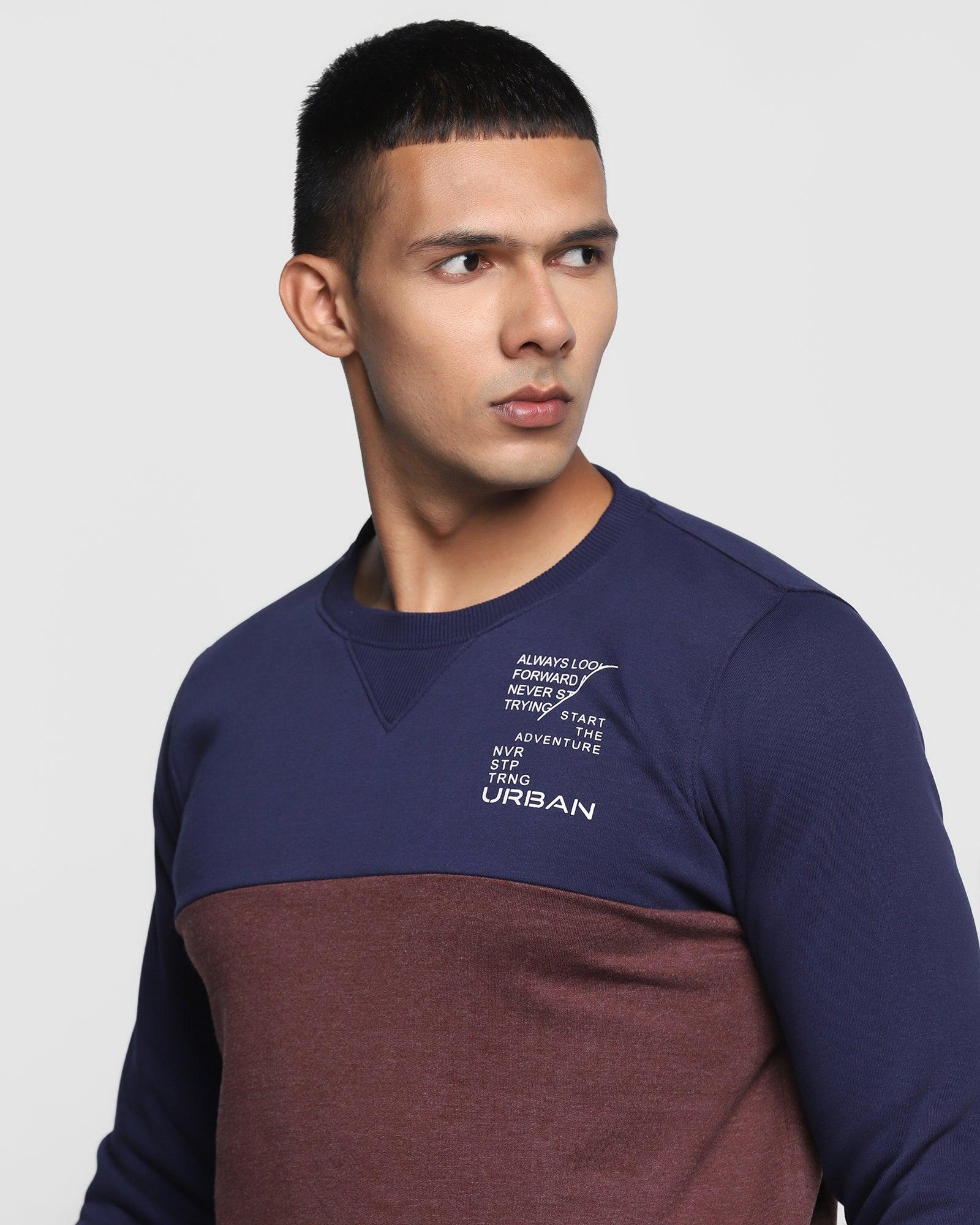 Crew Neck Sweatshirt In Wine (Crash) - Blackberrys