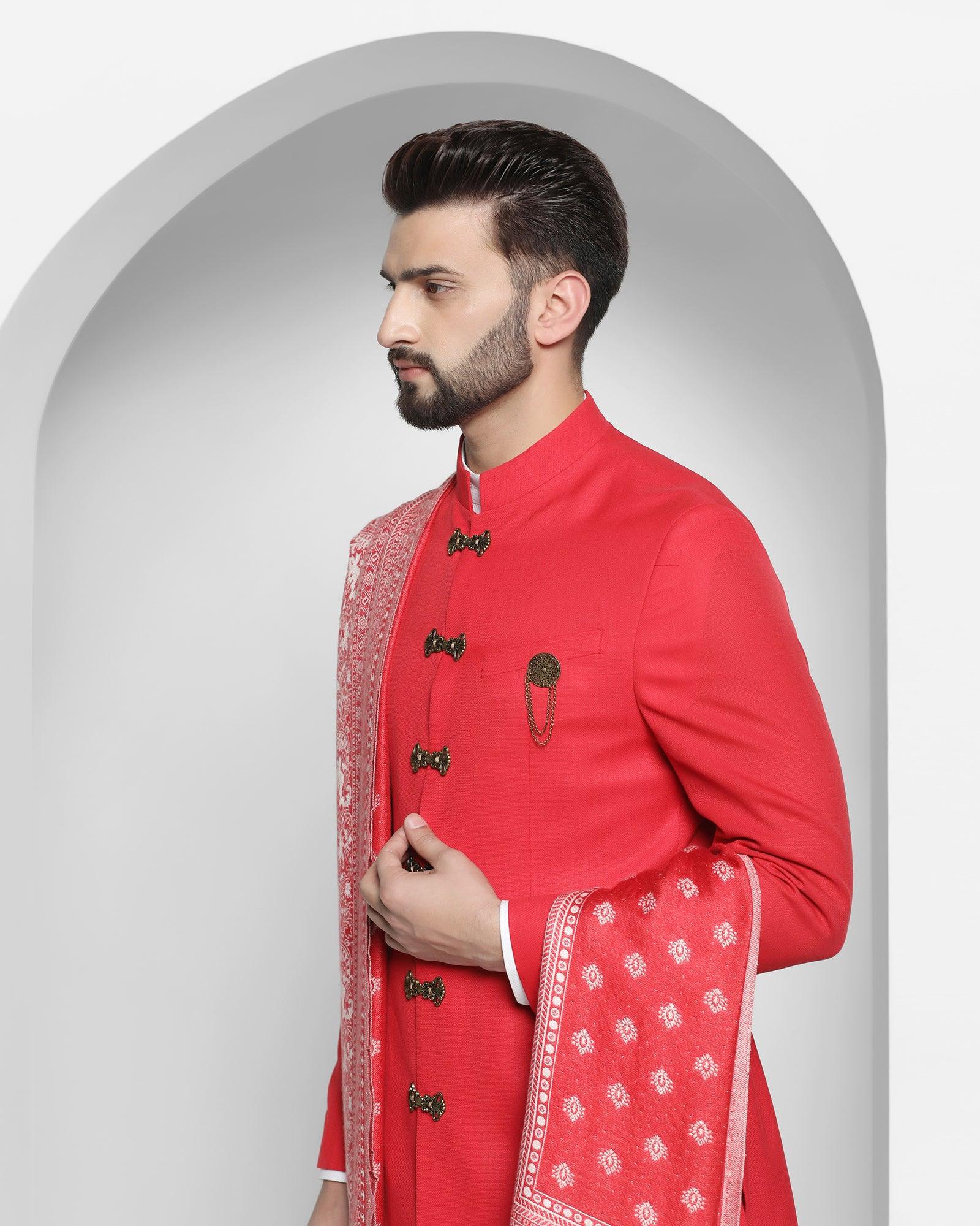 Ethnic 2 Pcs Suit In Red (Tentor) - Blackberrys