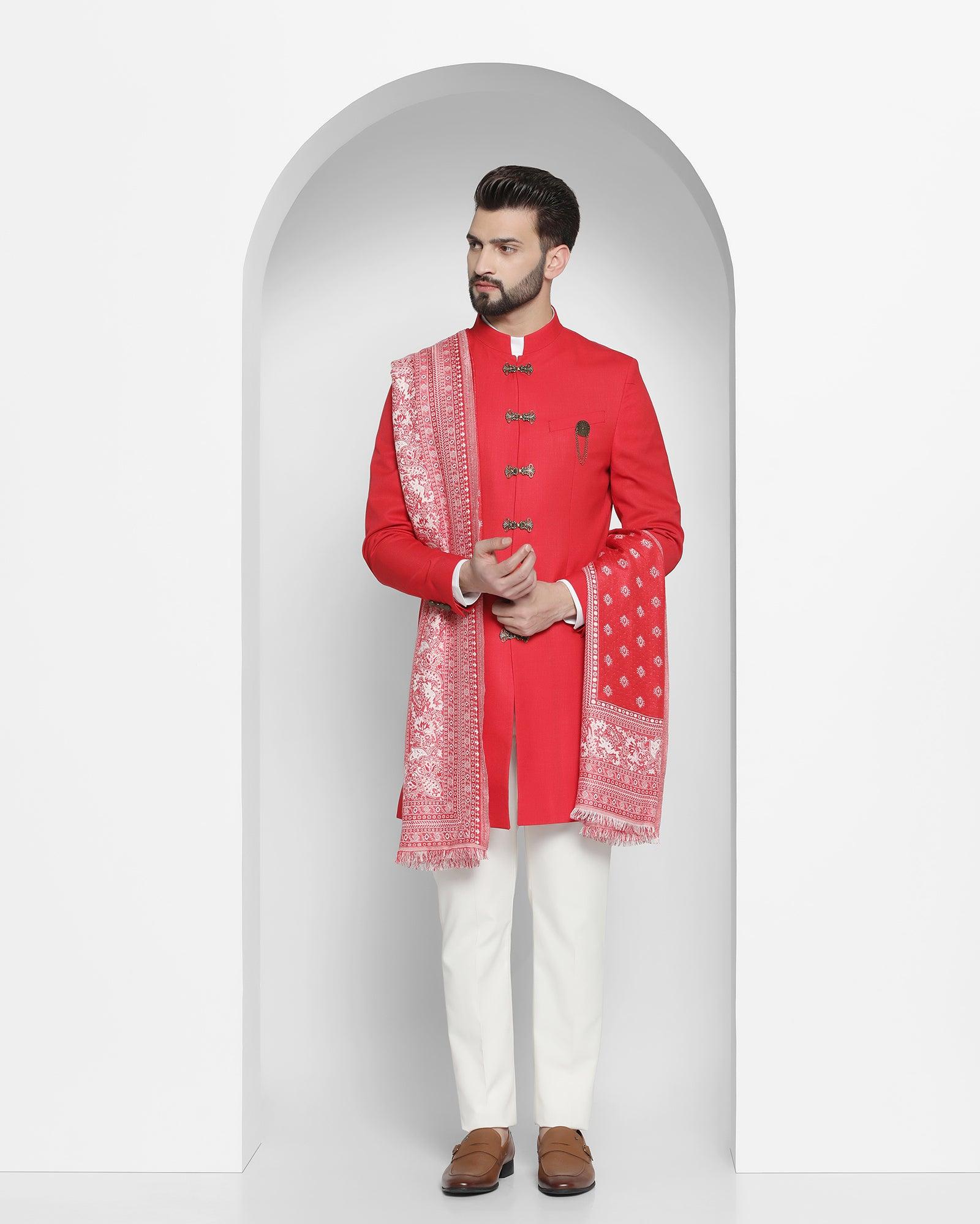 Ethnic 2 Pcs Suit In Red (Tentor) - Blackberrys