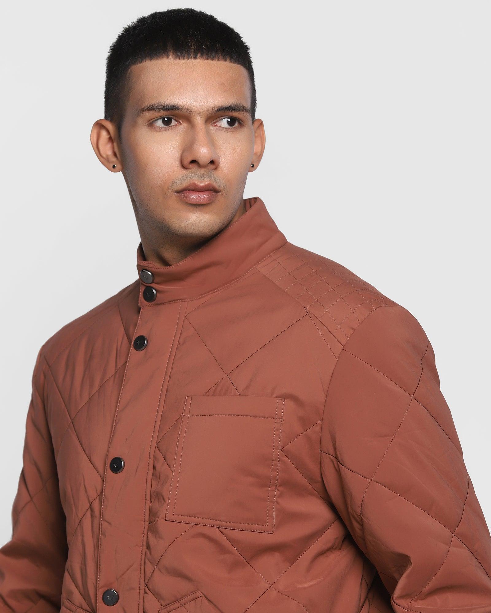 Quilted Zipper Jacket In Tobacco Brown (Arshen) - Blackberrys