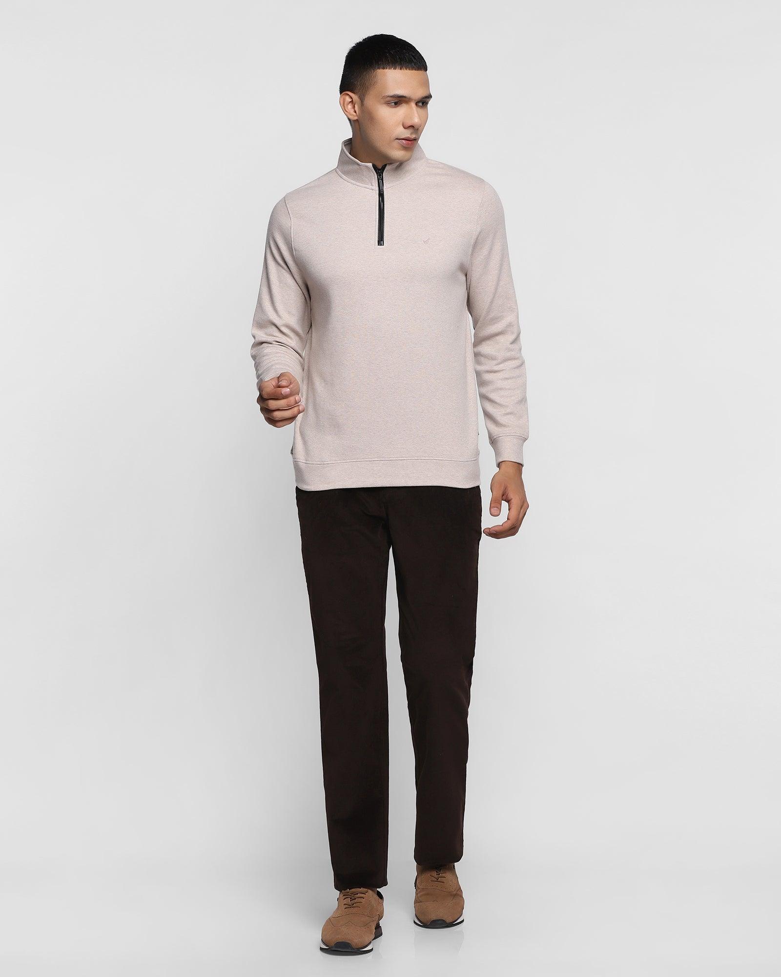 Stylized Collar Sweatshirt In Beige (Bing) - Blackberrys