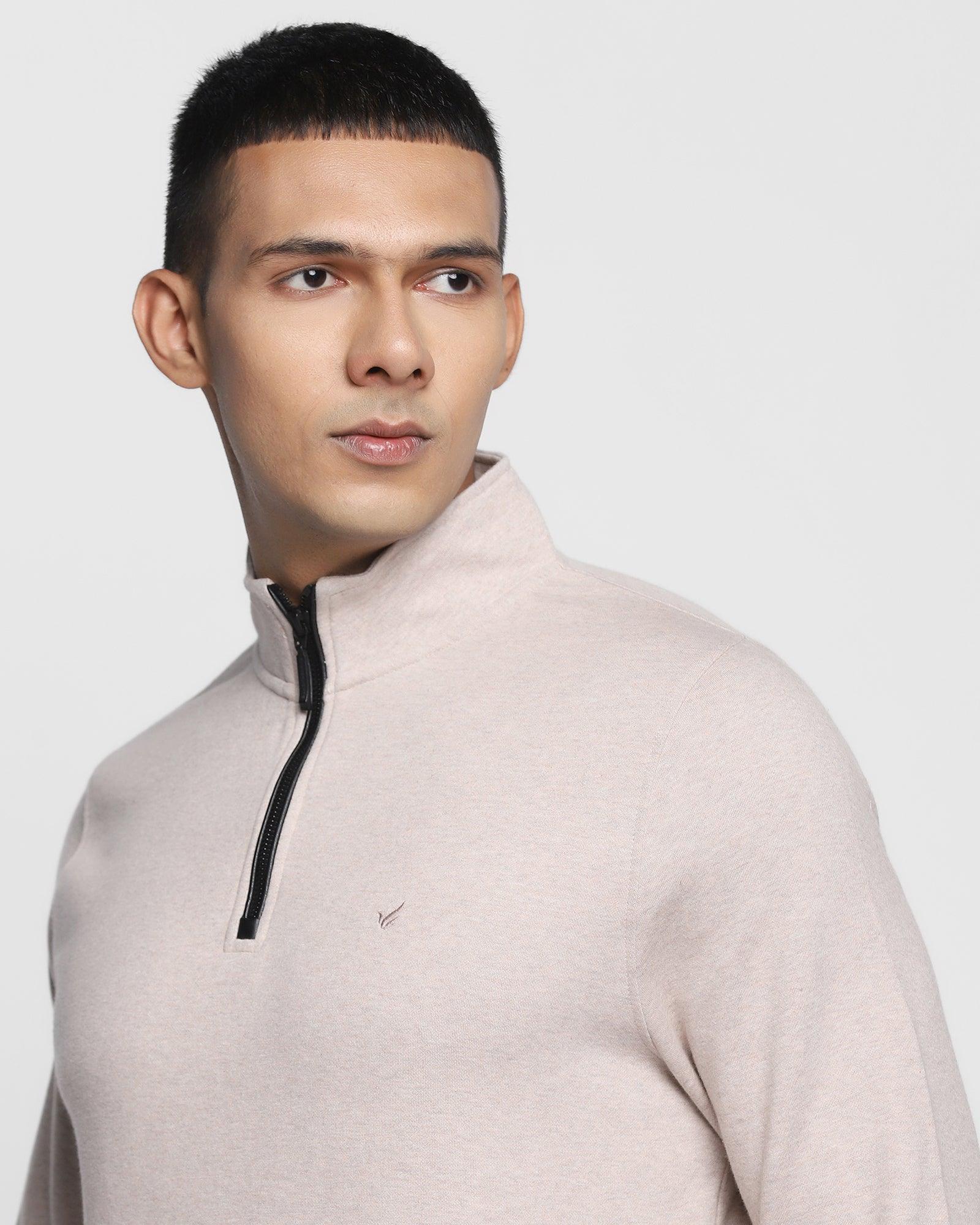 Stylized Collar Sweatshirt In Beige (Bing) - Blackberrys