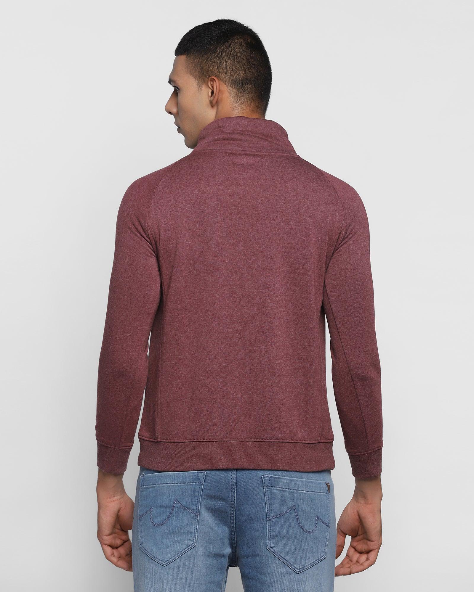 Stylized Collar Sweatshirt In Wine (Kang) - Blackberrys