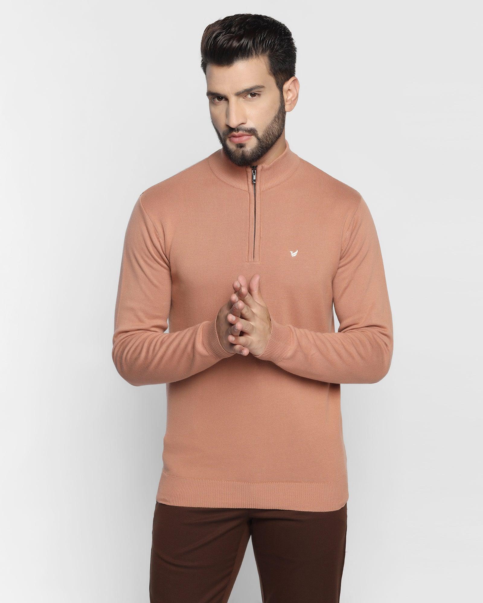 Stylized Collar Sweater In Sand Stone (Denver) - Blackberrys