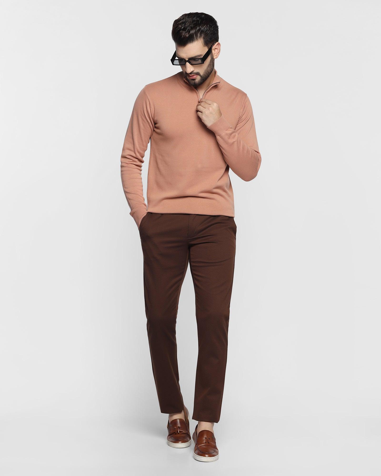 Stylized Collar Sweater In Sand Stone (Denver) - Blackberrys