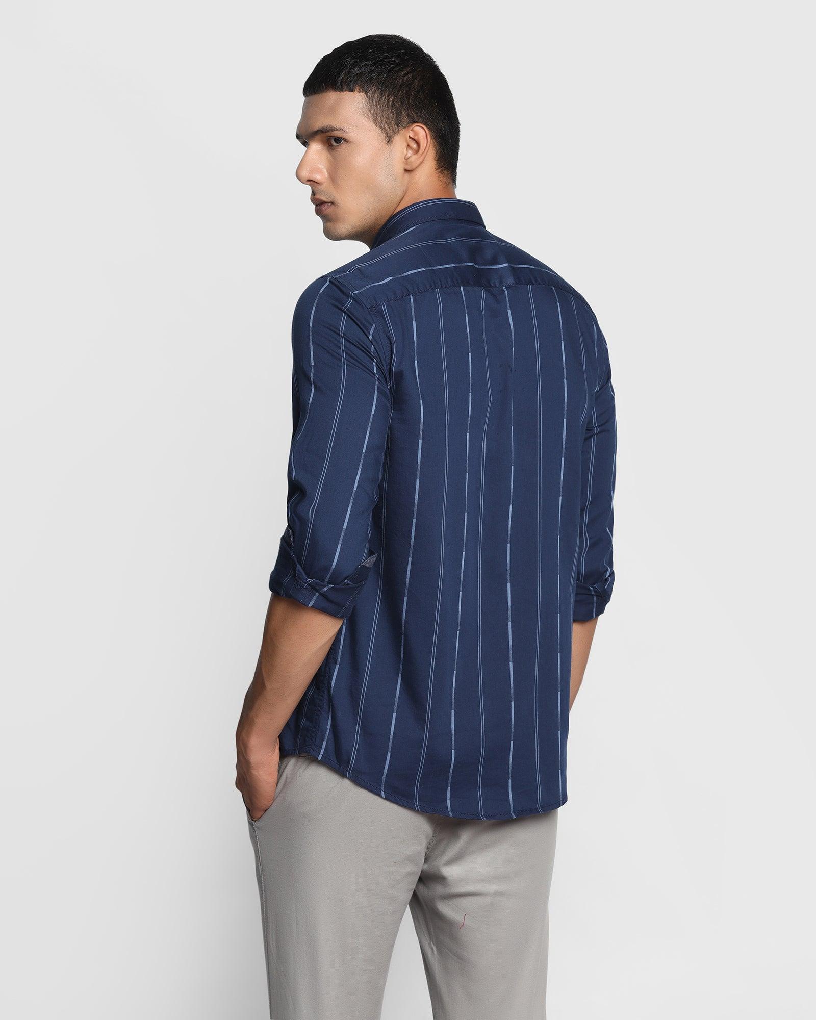 Stripe Casual Shirt In Navy (Lincon) - Blackberrys