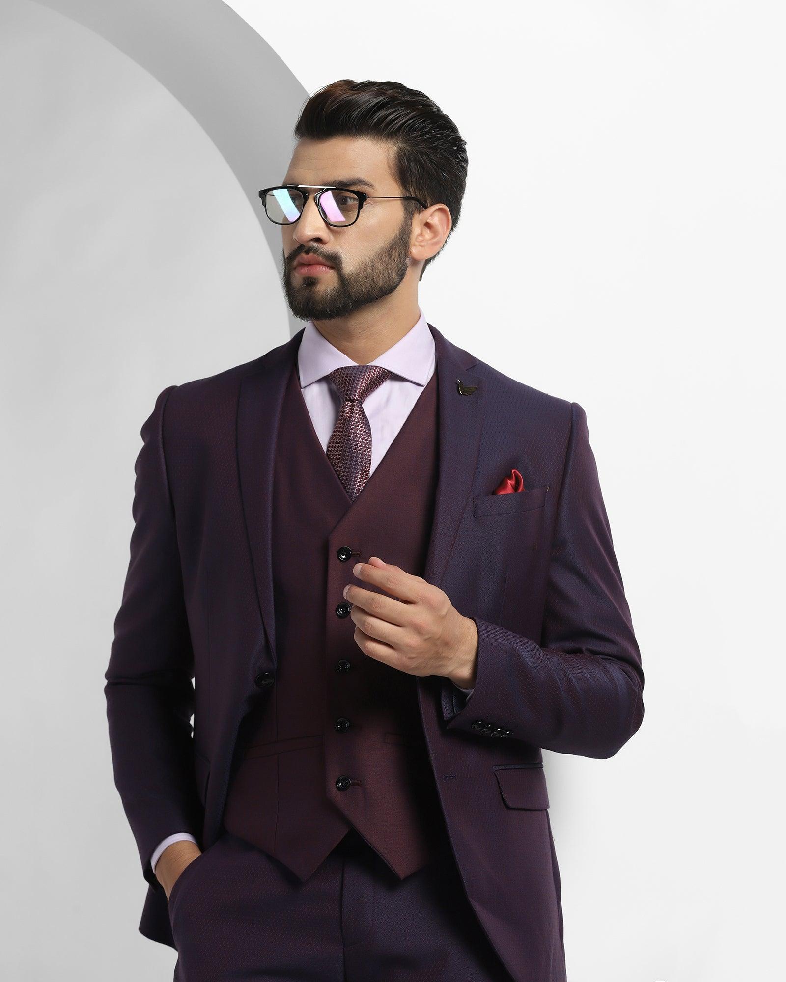 Testin 6X Formal Premium Suit In Wine - blackberrys-clothing
