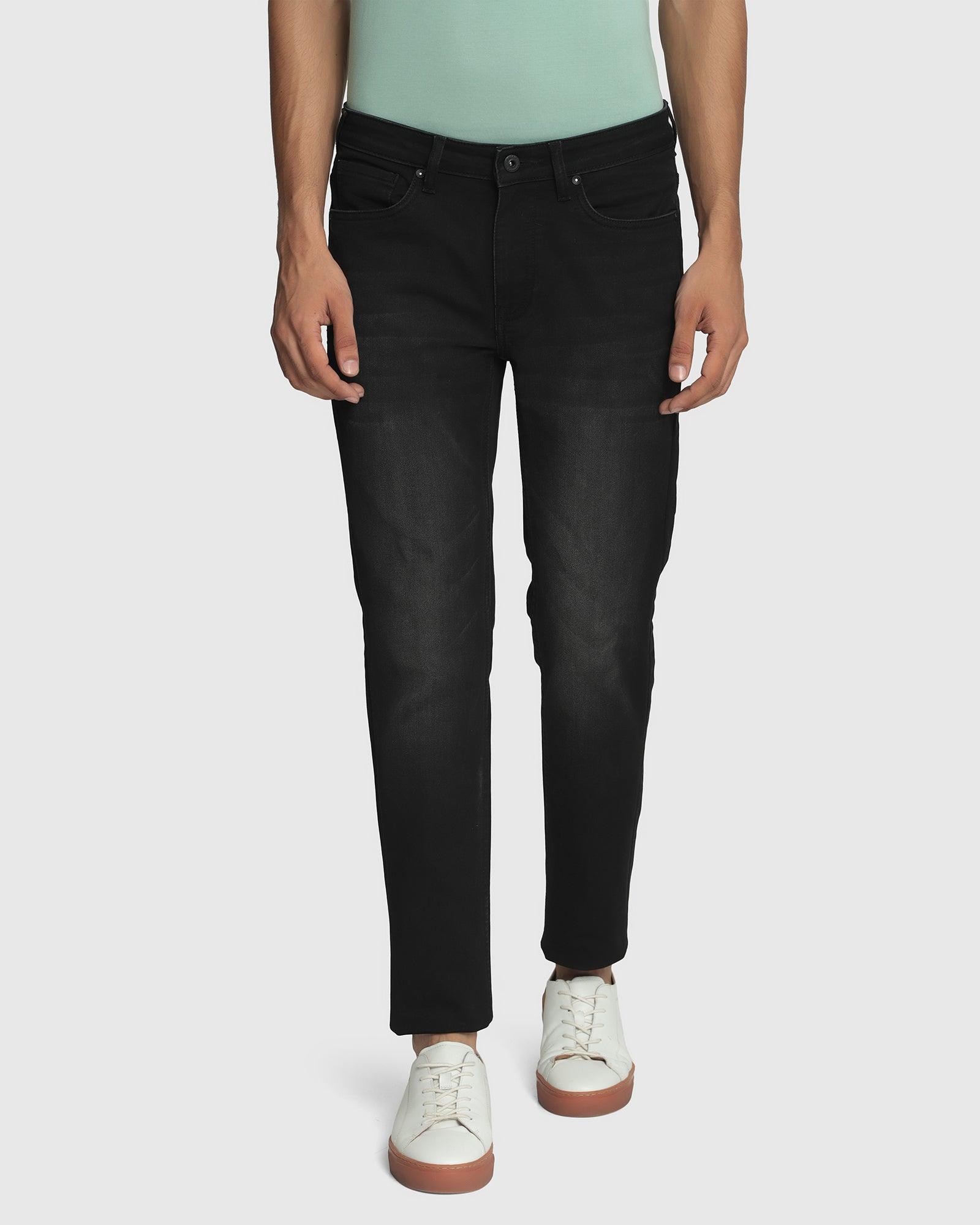 Textured Casual Jeans In Black Buff Fit (Betsy) - Blackberrys