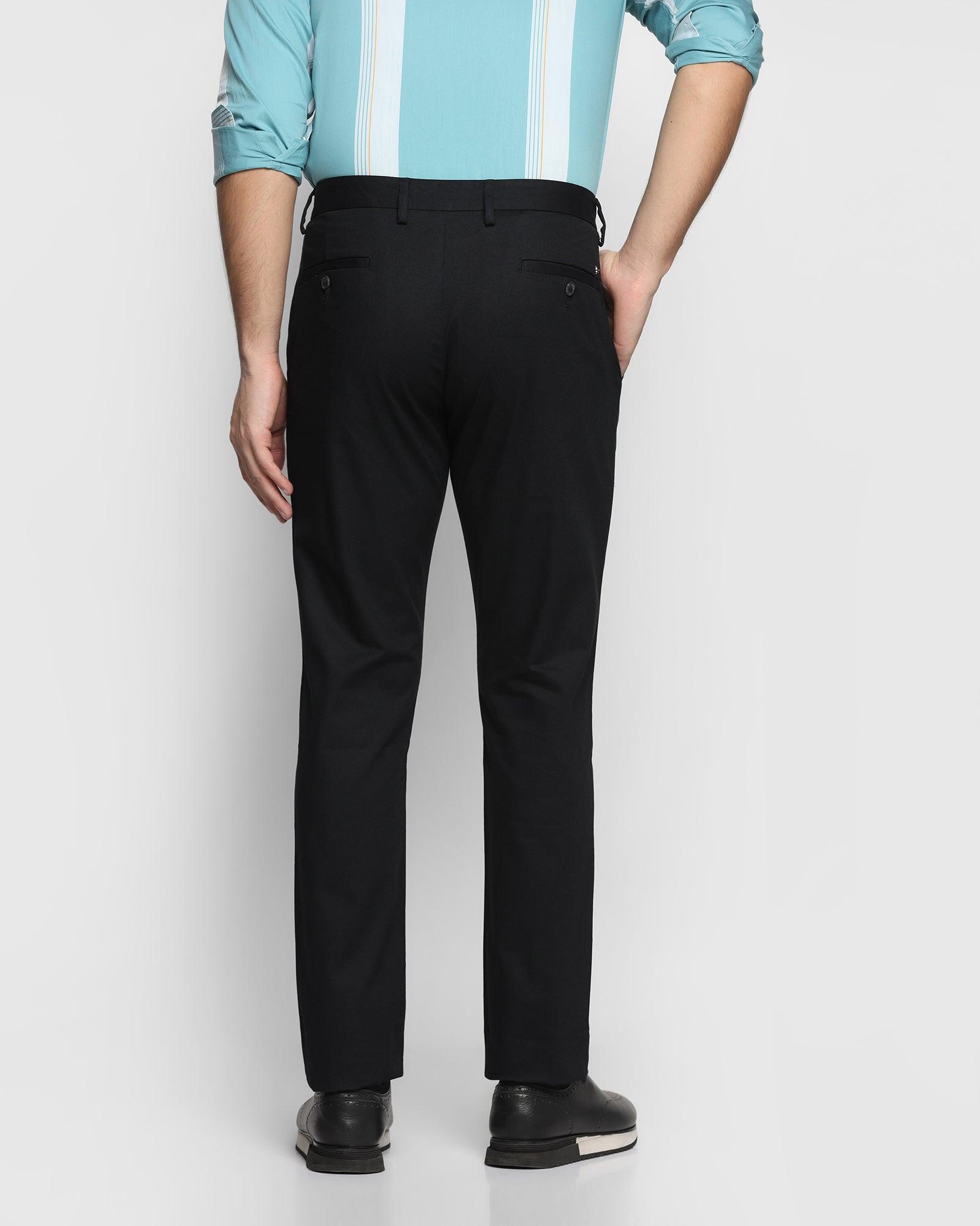 Slim Fit B-91 Casual Black Textured Khakis - Aiden - Blackberrys