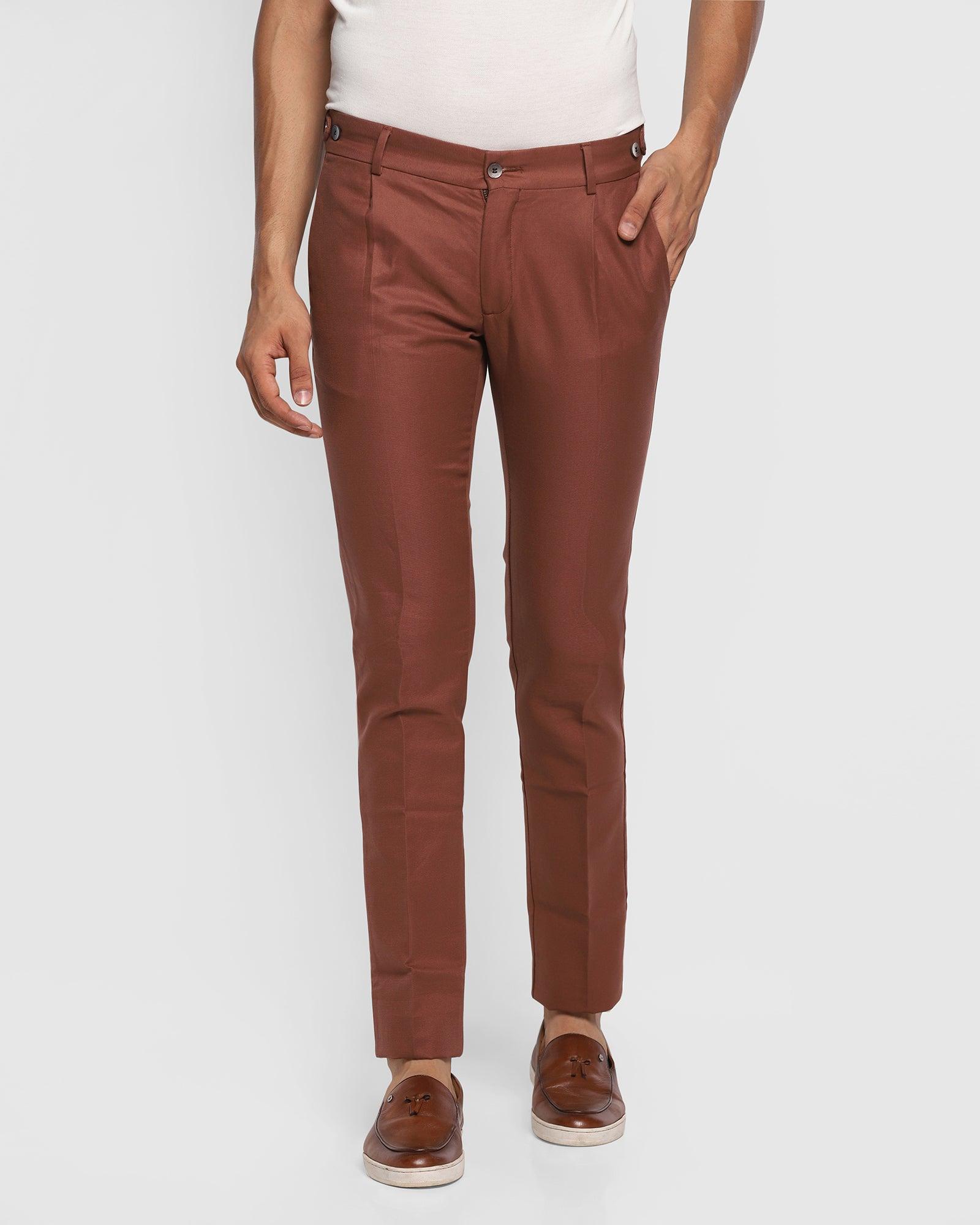 Textured Casual Khakis In Rust B-95 (Jen) - Blackberrys