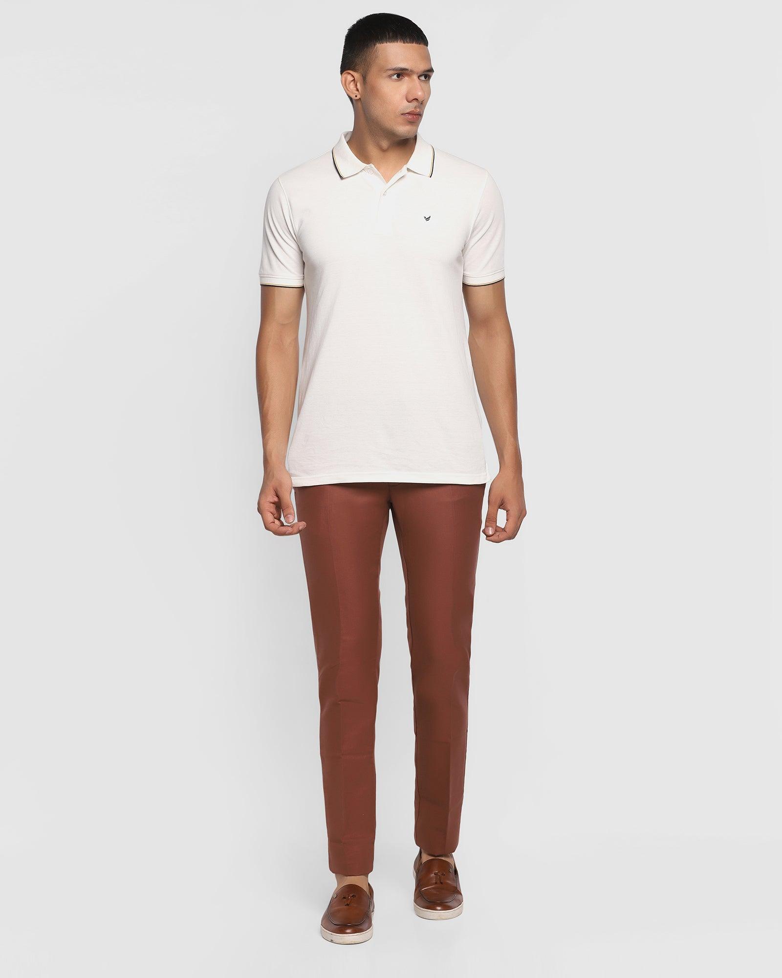 Textured Casual Khakis In Rust B-95 (Jen) - Blackberrys
