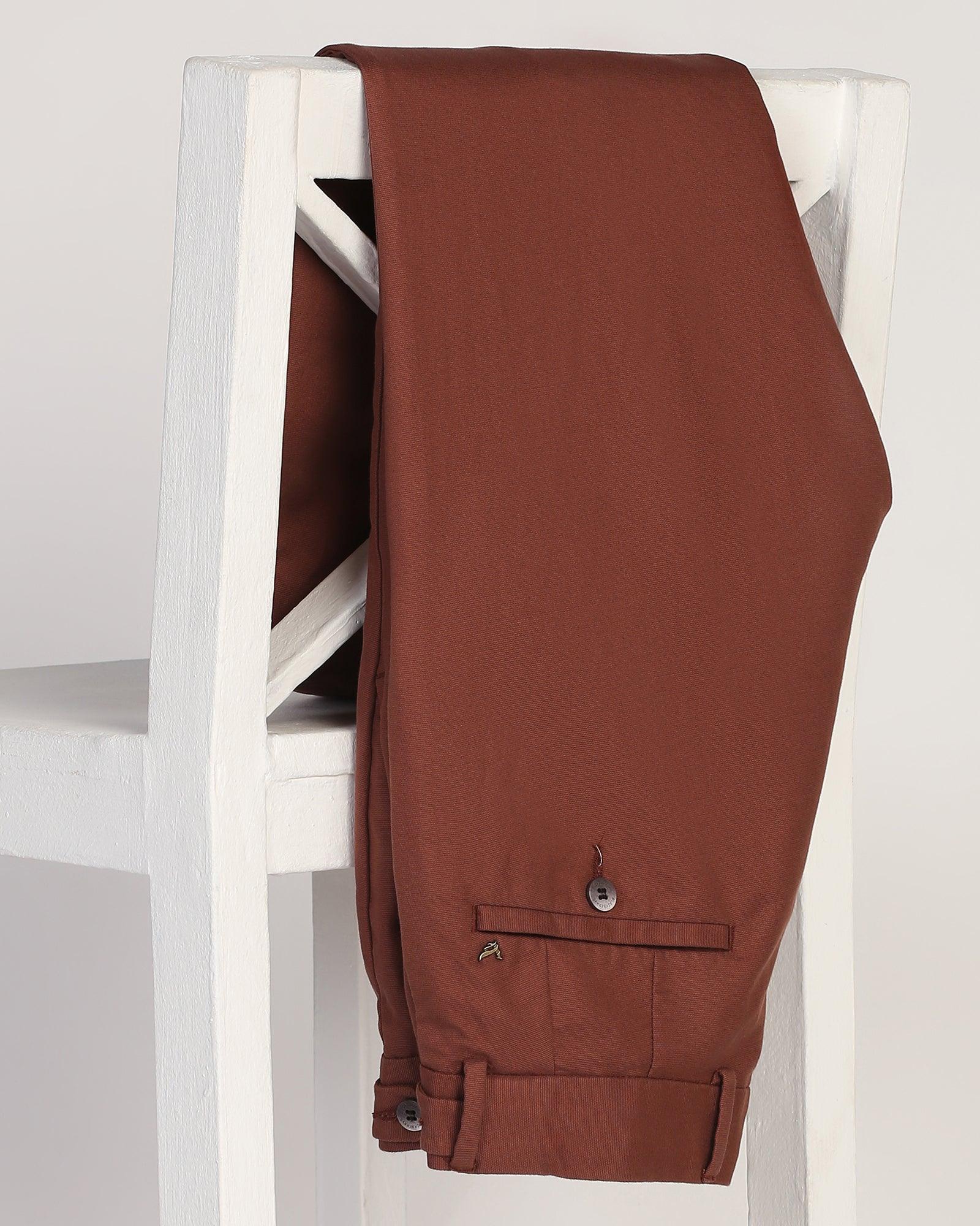 Textured Casual Khakis In Rust B-95 (Jen) - Blackberrys