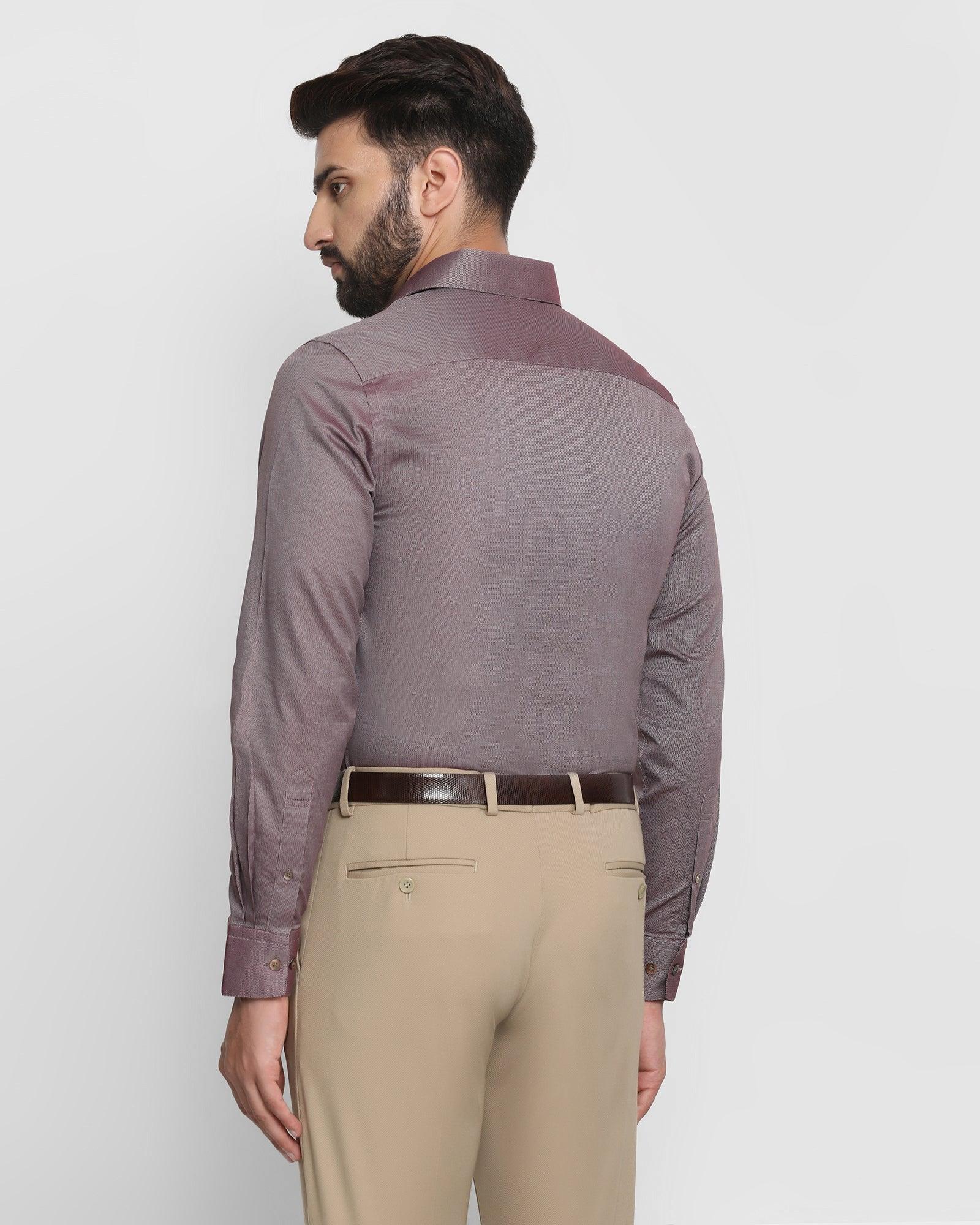 Textured Formal Shirt In Maroon (Rolson) - Blackberrys