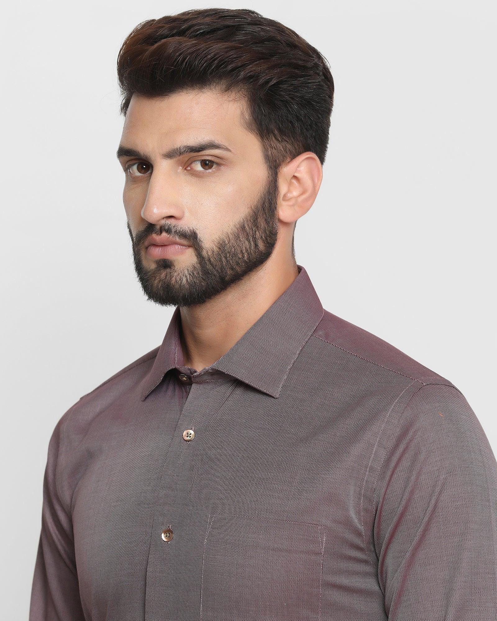 Textured Formal Shirt In Maroon (Rolson) - Blackberrys