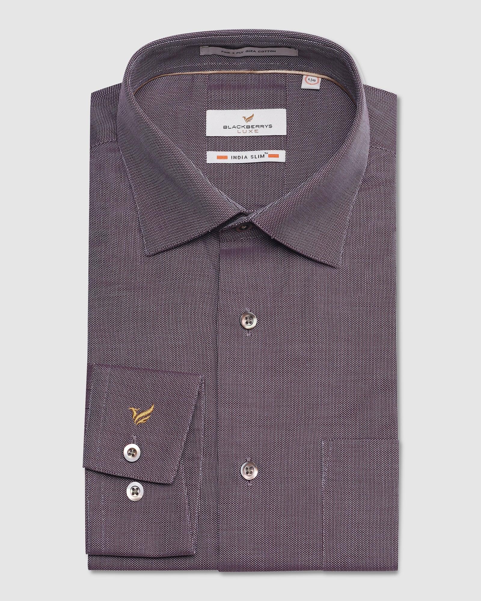 Textured Formal Shirt In Maroon (Rolson) - Blackberrys