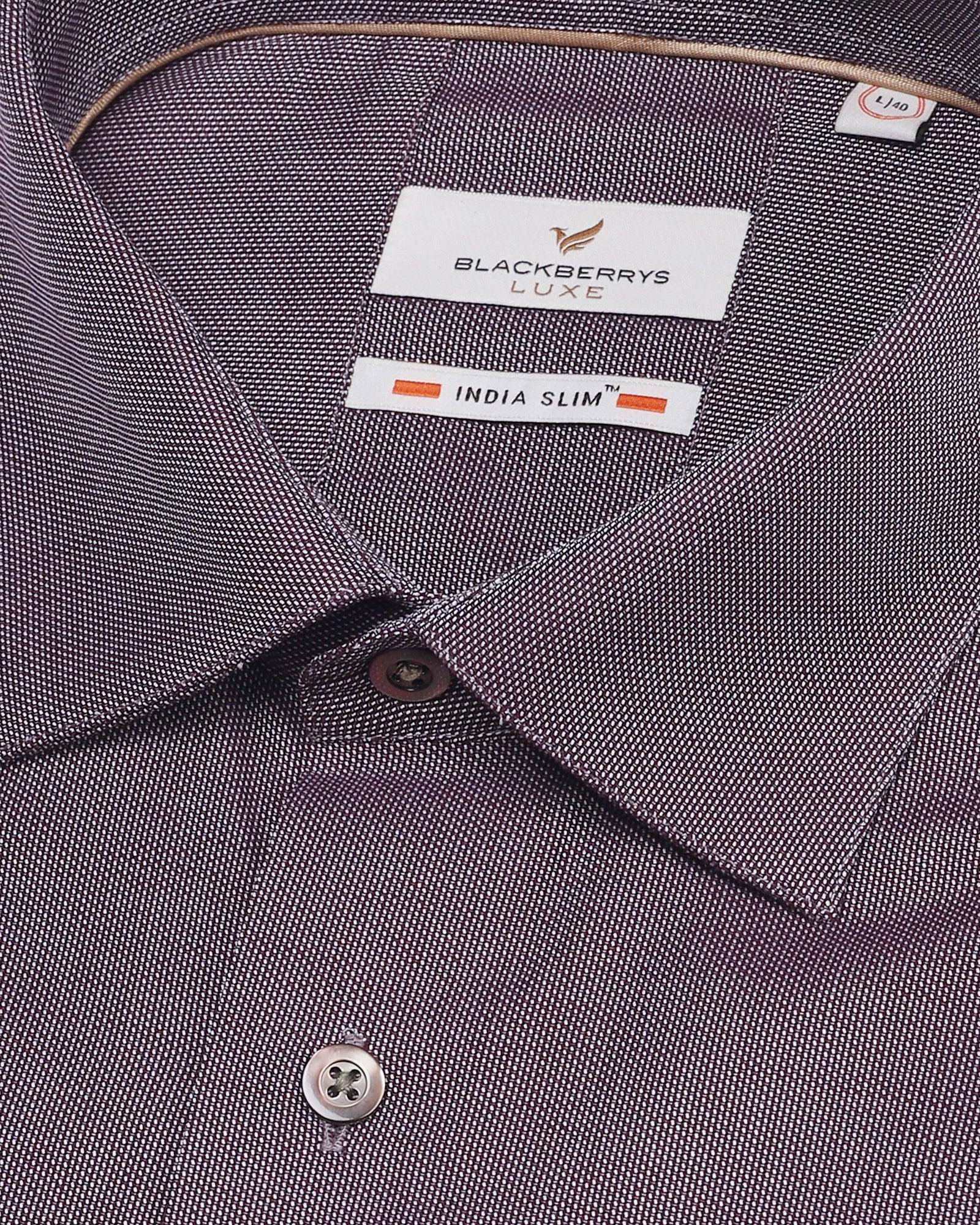 Textured Formal Shirt In Maroon (Rolson) - Blackberrys