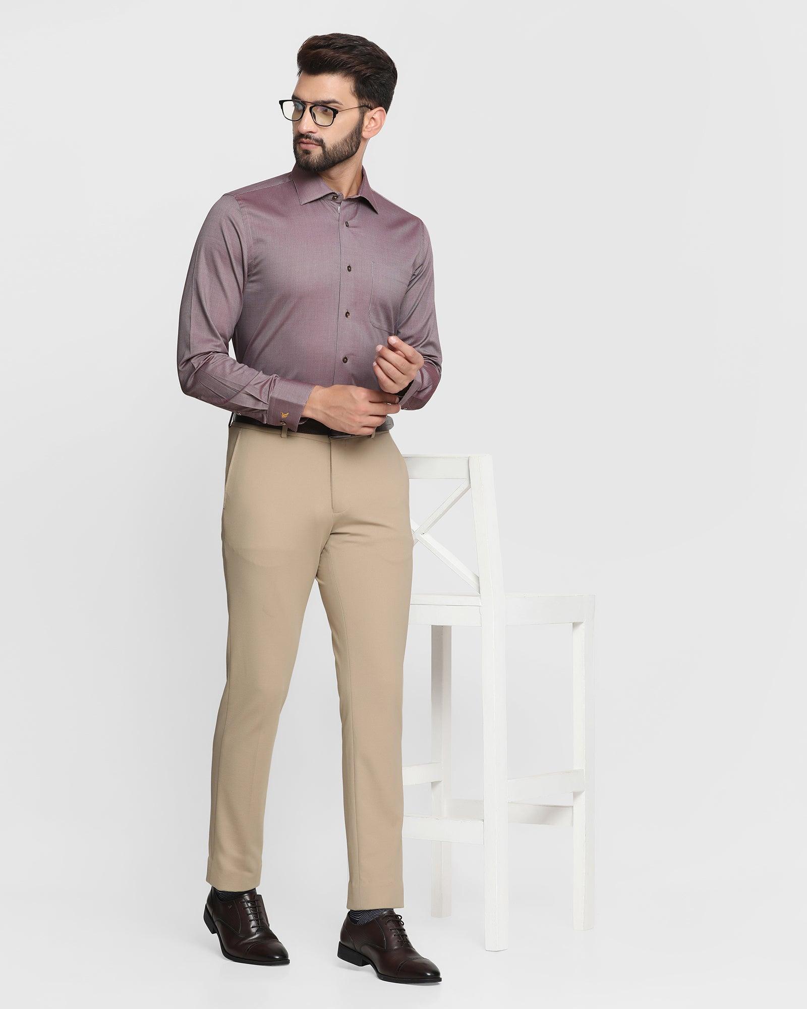 Textured Formal Shirt In Maroon (Rolson) - Blackberrys