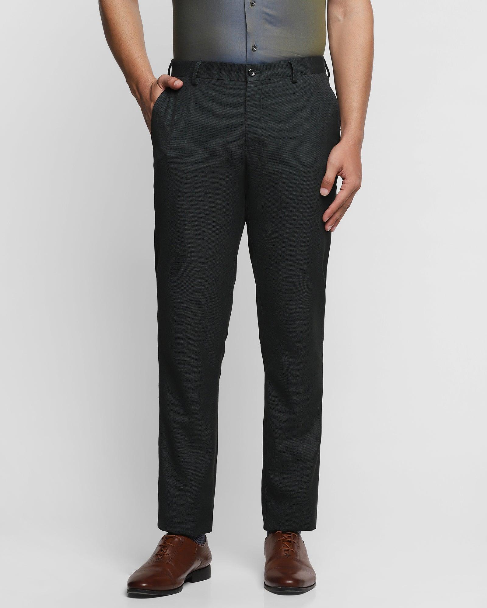 Textured Formal Trousers In Olive B-95 (Simon) - Blackberrys