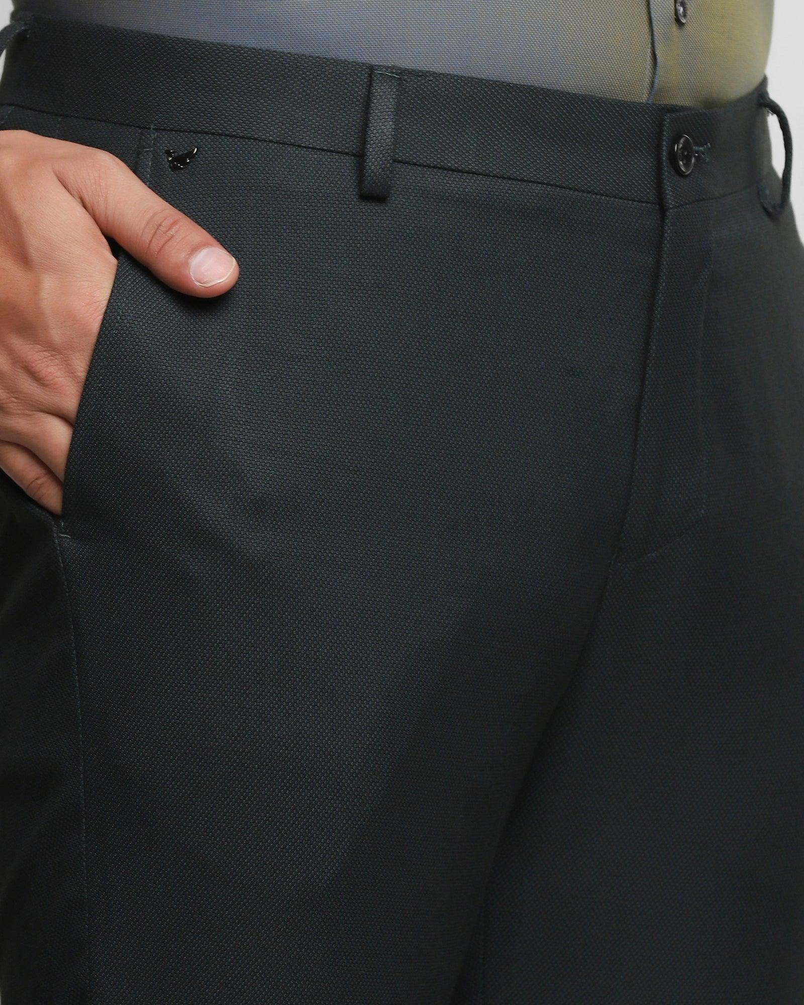 Textured Formal Trousers In Olive B-95 (Simon) - Blackberrys