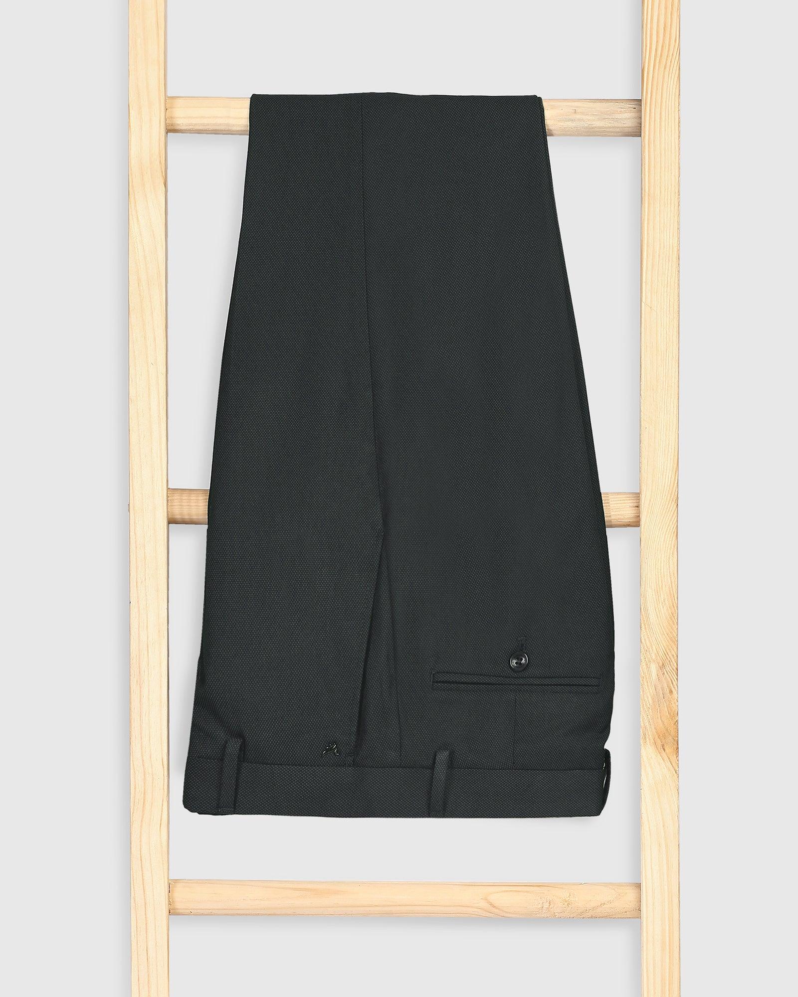 Textured Formal Trousers In Olive B-95 (Simon) - Blackberrys