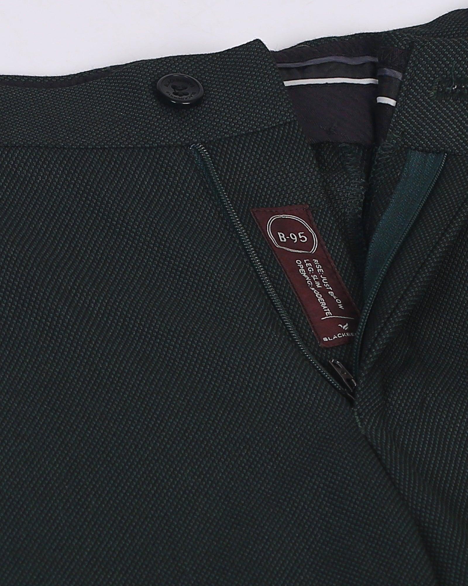 Textured Formal Trousers In Olive B-95 (Simon) - Blackberrys