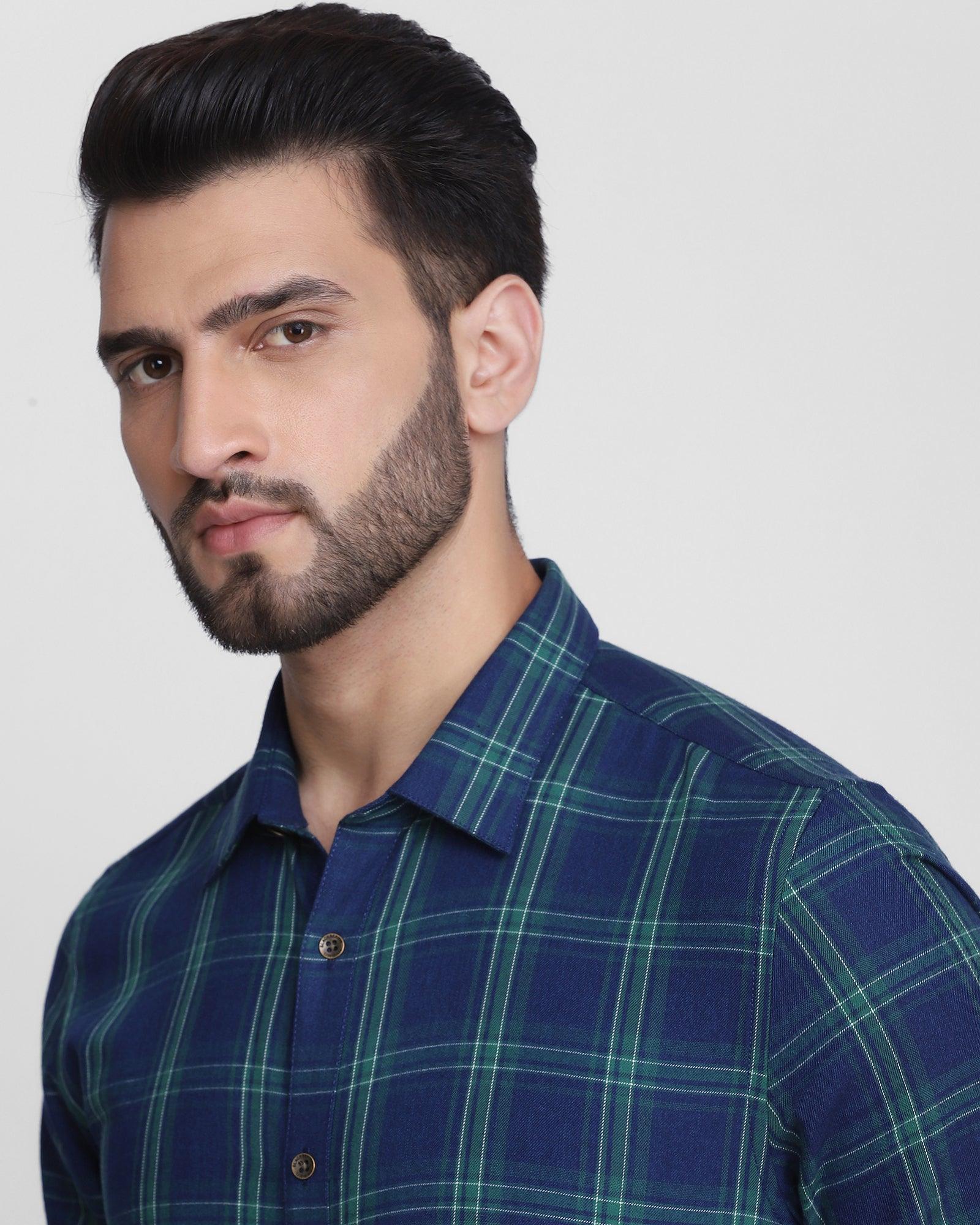 Check Casual Shirt In Olive (Decky) - Blackberrys