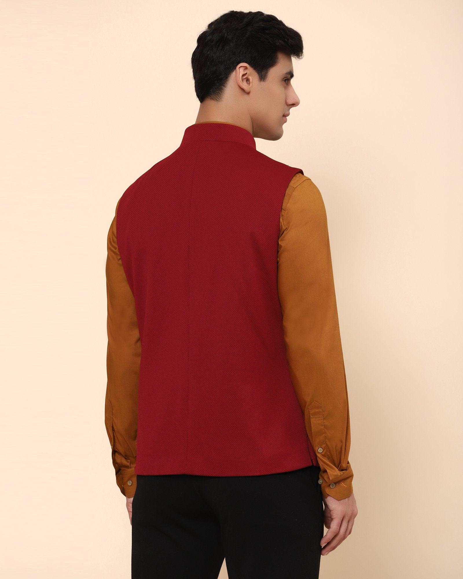 Vann Knitted Bandgala In Red - blackberrys-clothing