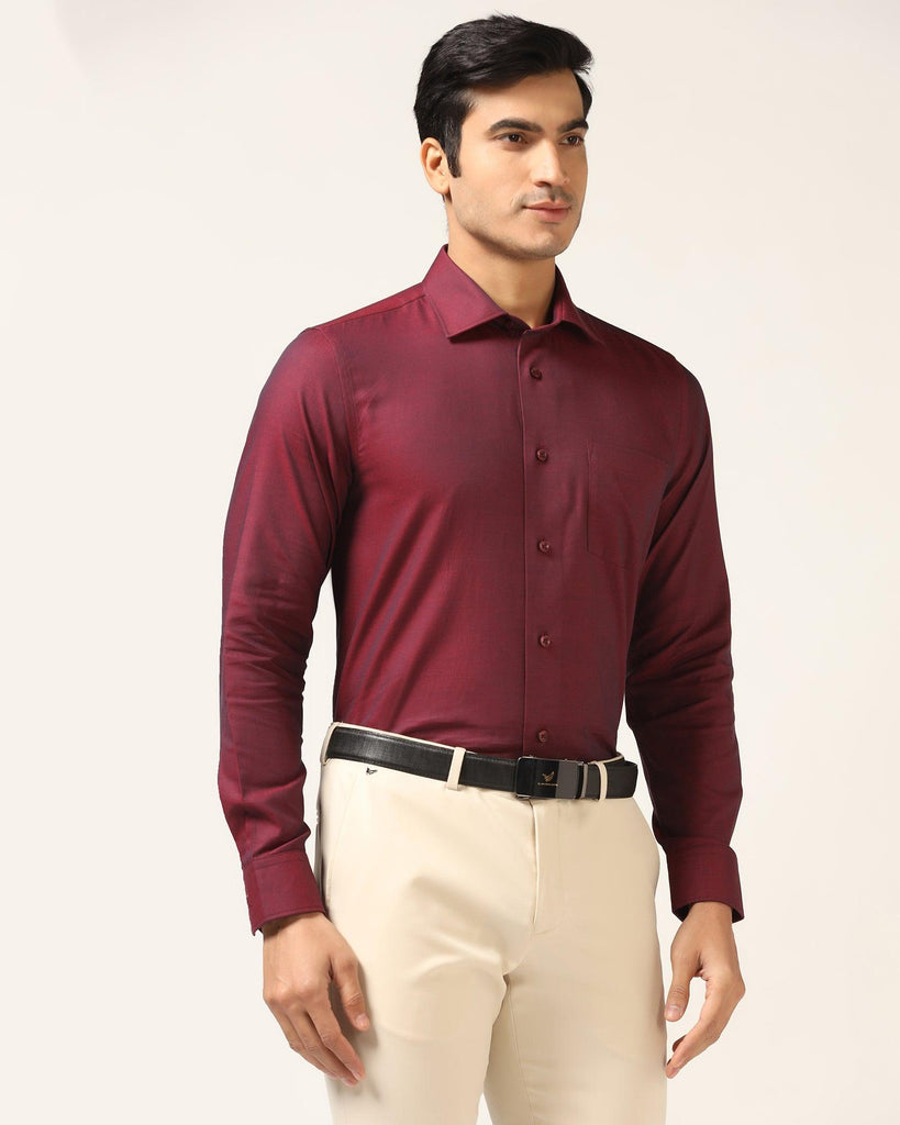 Formal Red Textured Shirt - Brat