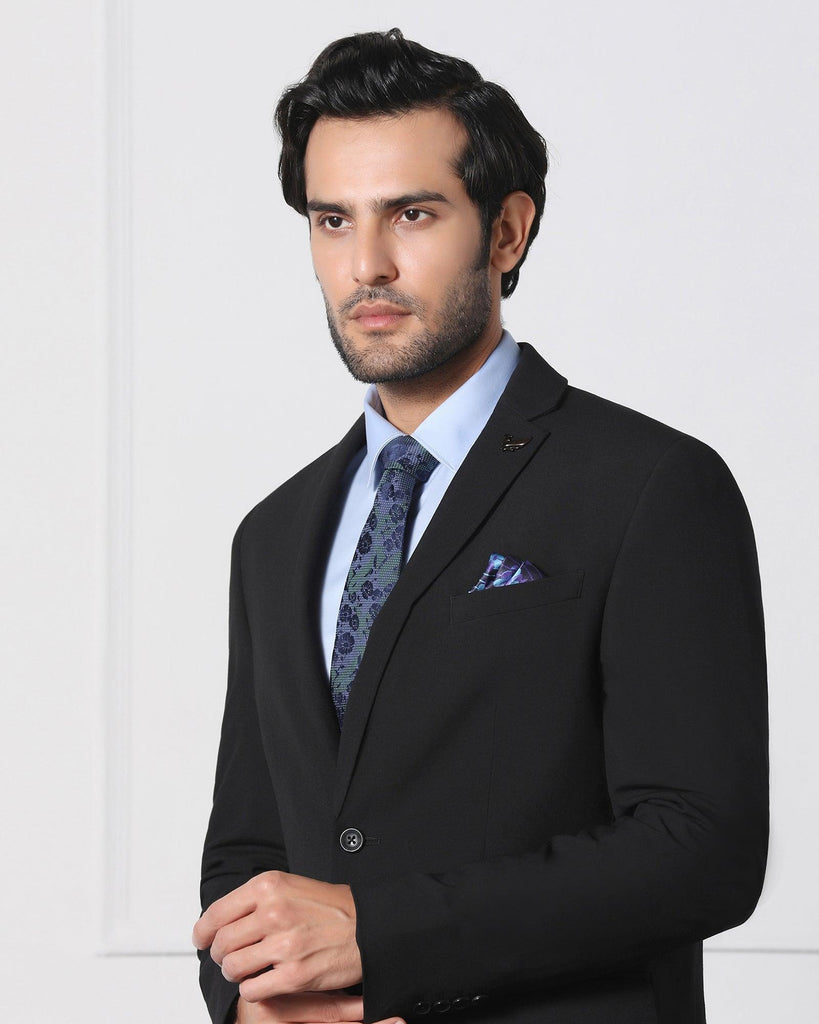 Must Haves Two Piece Black Solid Formal Suit - Jerret