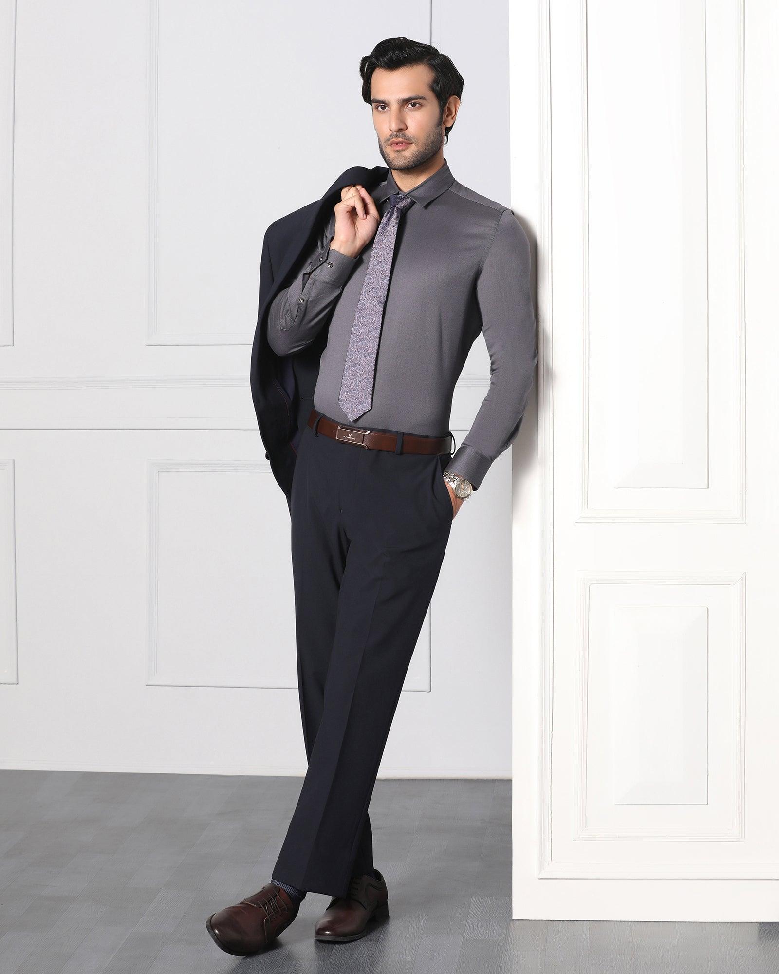 Must Haves Two Piece Blue Solid Formal Suit - Jerret