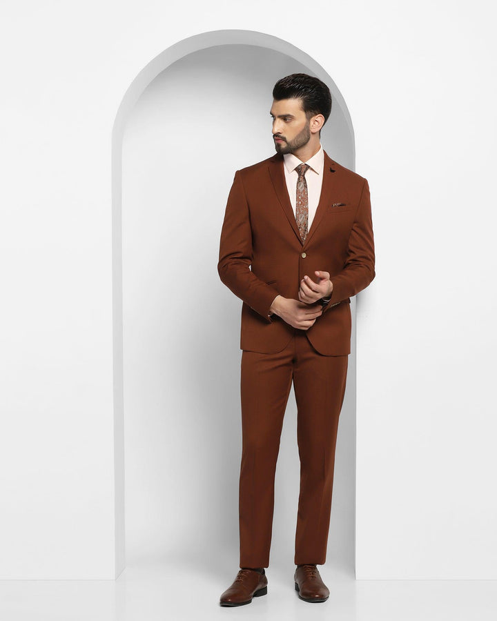 Two Piece Rust Solid Formal Suit - Cabrey