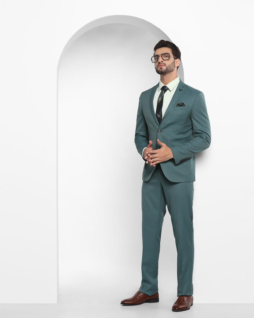 Two Piece Teal Solid Formal Suit - Cabrey