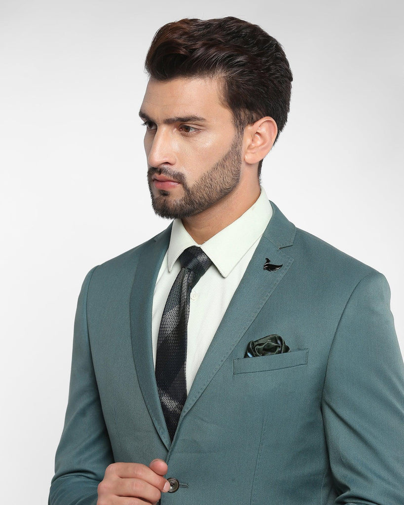 Two Piece Teal Solid Formal Suit - Cabrey