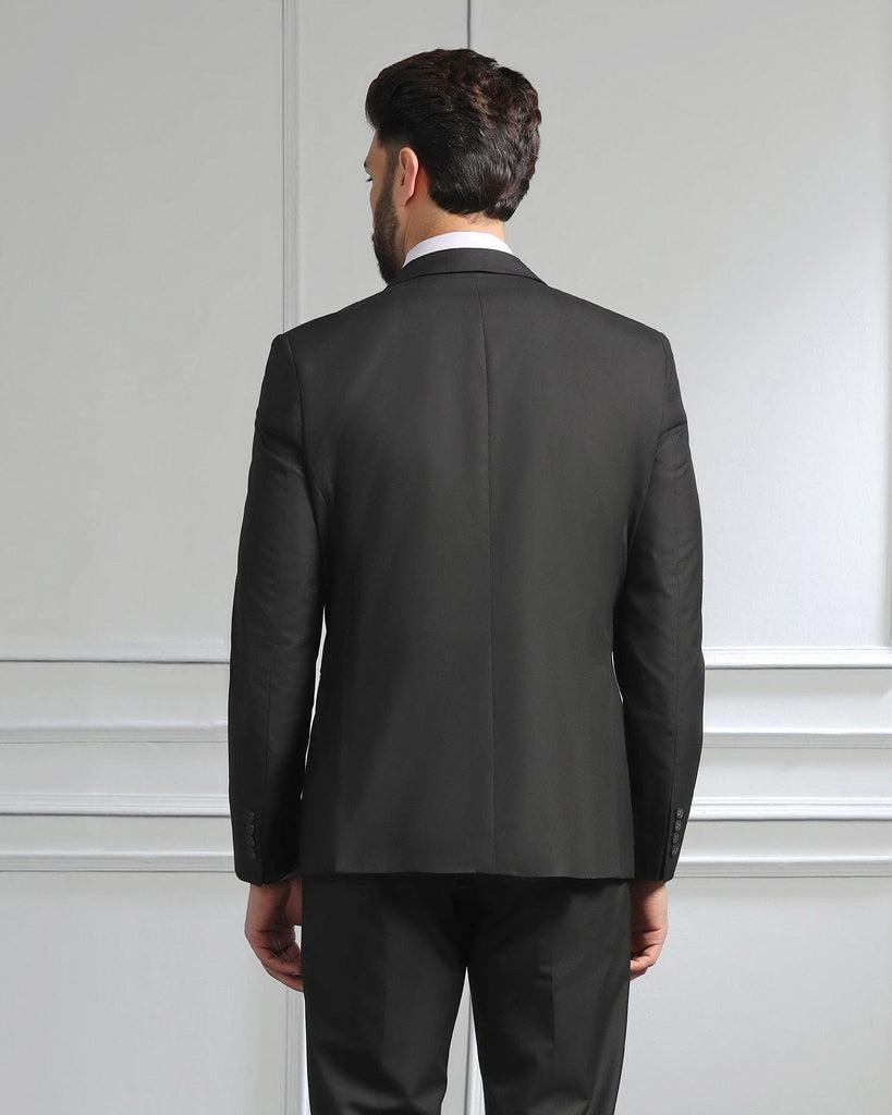 Two Piece Black Solid Formal Suit - Dorris