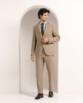 Two Piece Khaki Solid Formal Suit - Juttex - Blackberrys