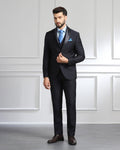 Luxe Three Piece Navy Solid Formal Suit - Meriner - Blackberrys