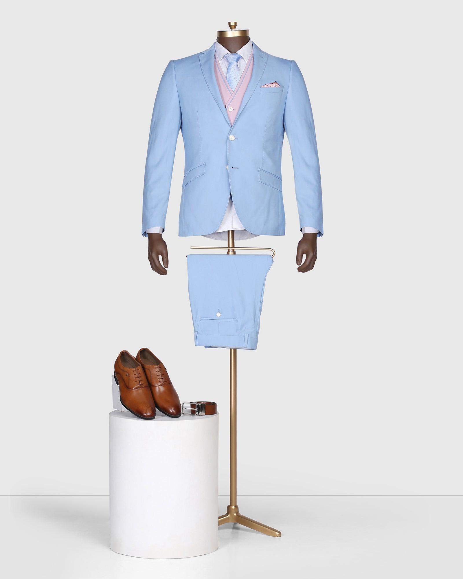 Solid 3 Pcs Suit In Blue (Oleto) - Blackberrys