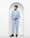 Three Piece Blue Solid Formal Suit - Oleto