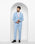 Three Piece Blue Solid Formal Suit - Oleto