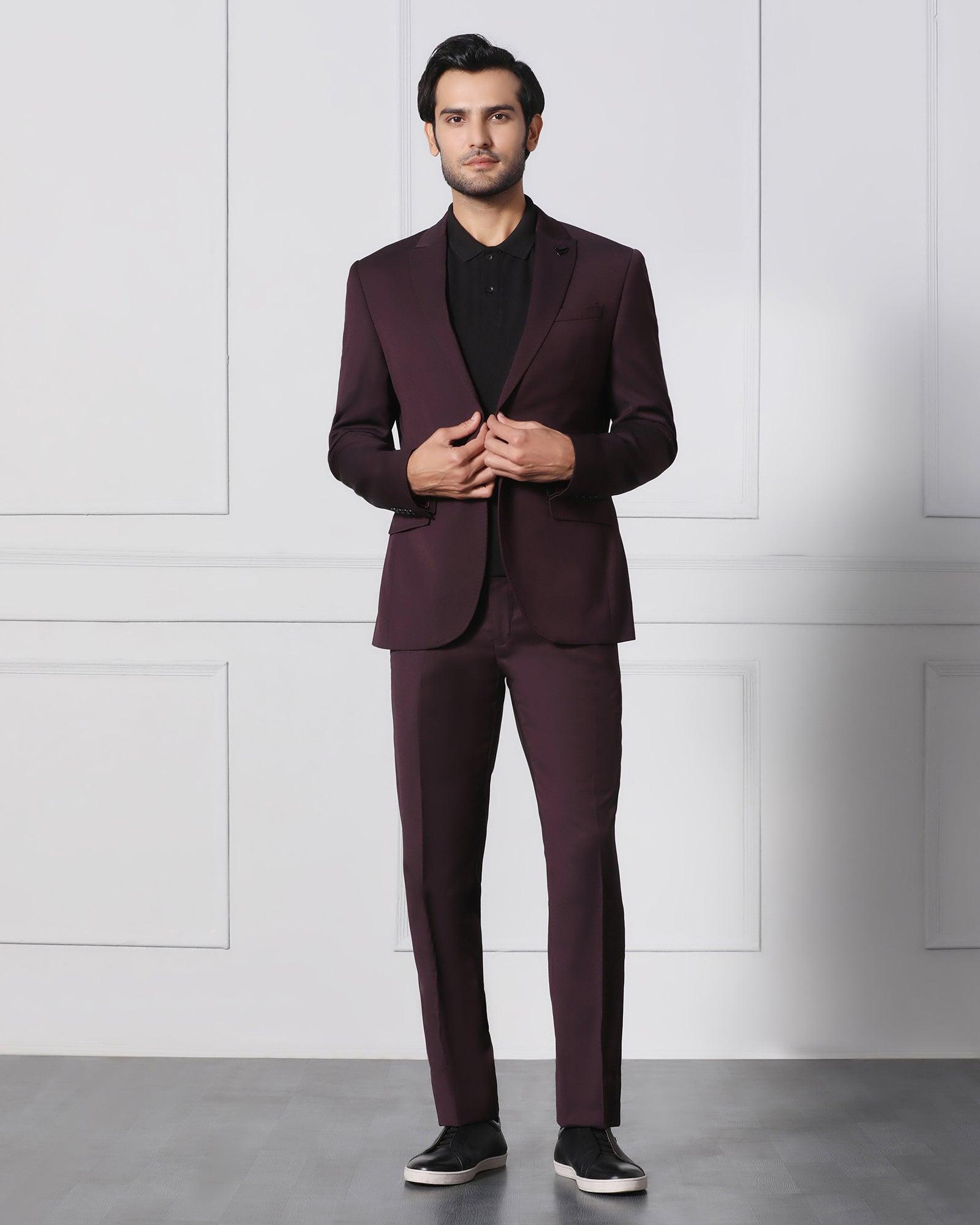 Buy Maroon Burgundy Coat Pant Black Shirt for Men Stylish Tuxedo Suit in  Premium Fabric Online in India - Etsy