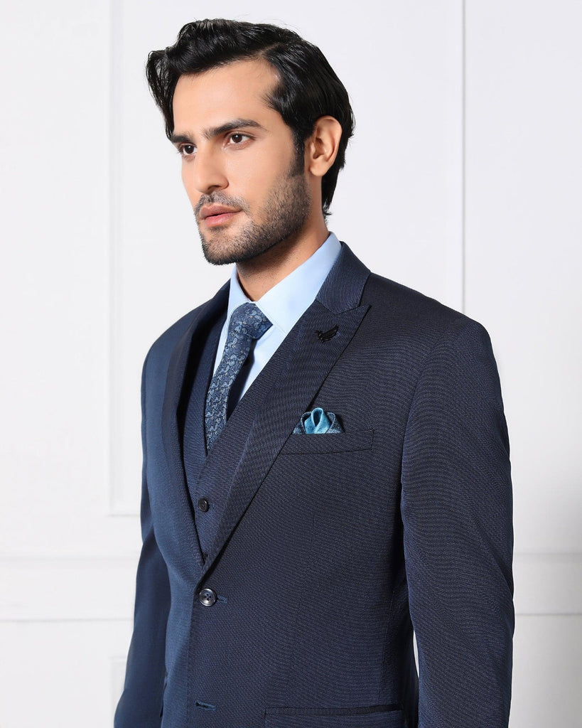 Must Haves Three Piece Midnight Navy Solid Formal Suit - Jaguar