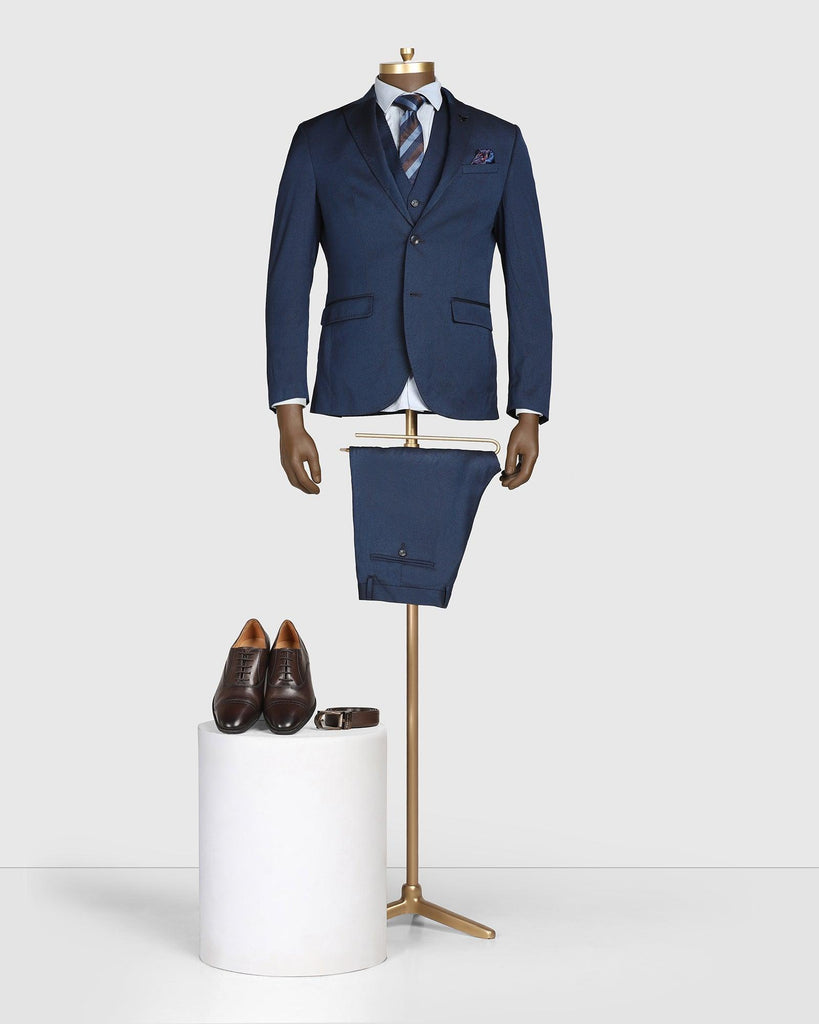 Must Haves Three Piece Midnight Navy Solid Formal Suit - Jaguar