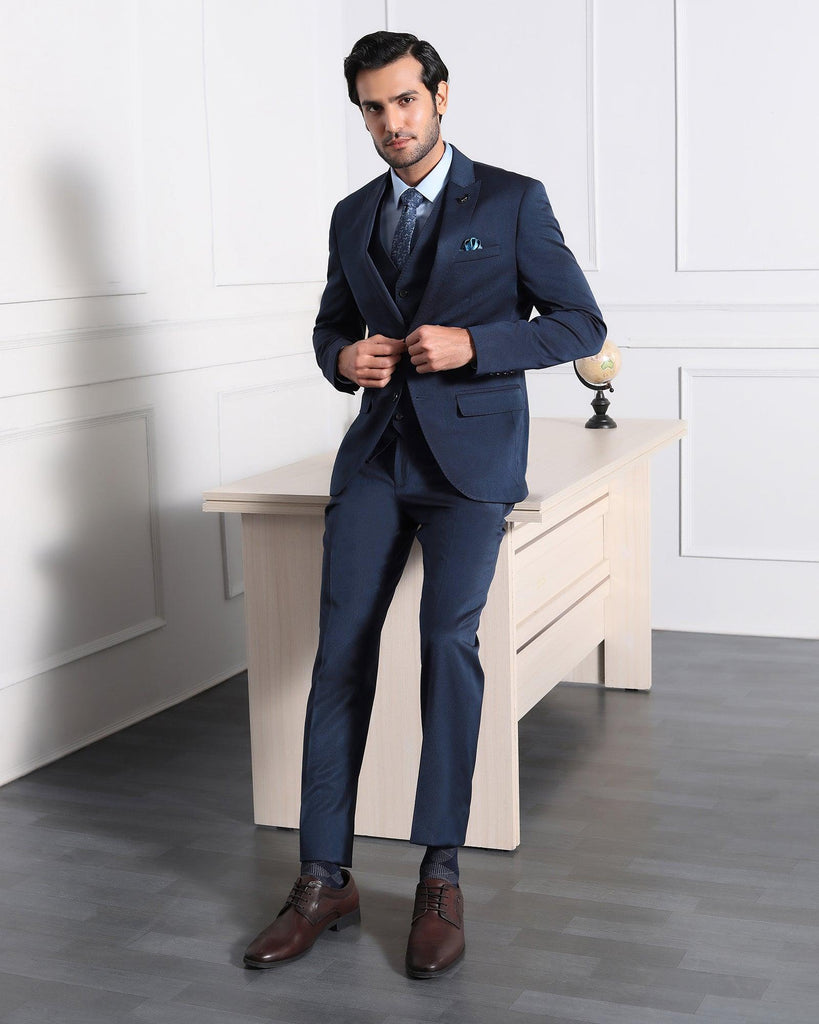 Must Haves Three Piece Midnight Navy Solid Formal Suit - Jaguar