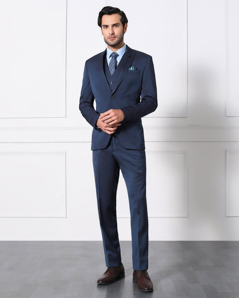 Must Haves Three Piece Midnight Navy Solid Formal Suit - Jaguar