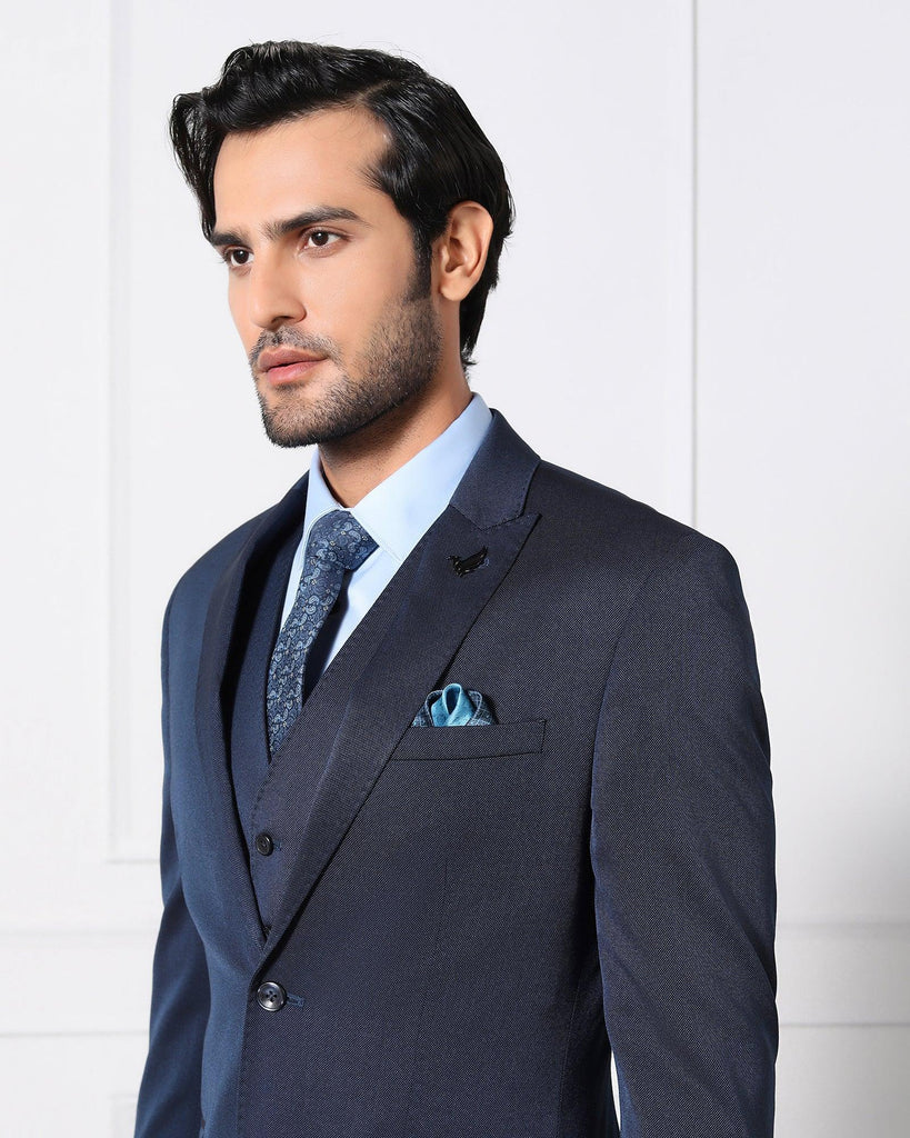 Must Haves Three Piece Midnight Navy Solid Formal Suit - Jaguar