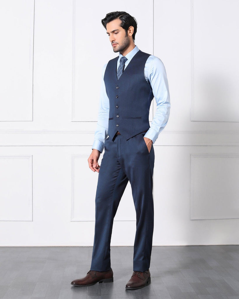 Must Haves Three Piece Midnight Navy Solid Formal Suit - Jaguar