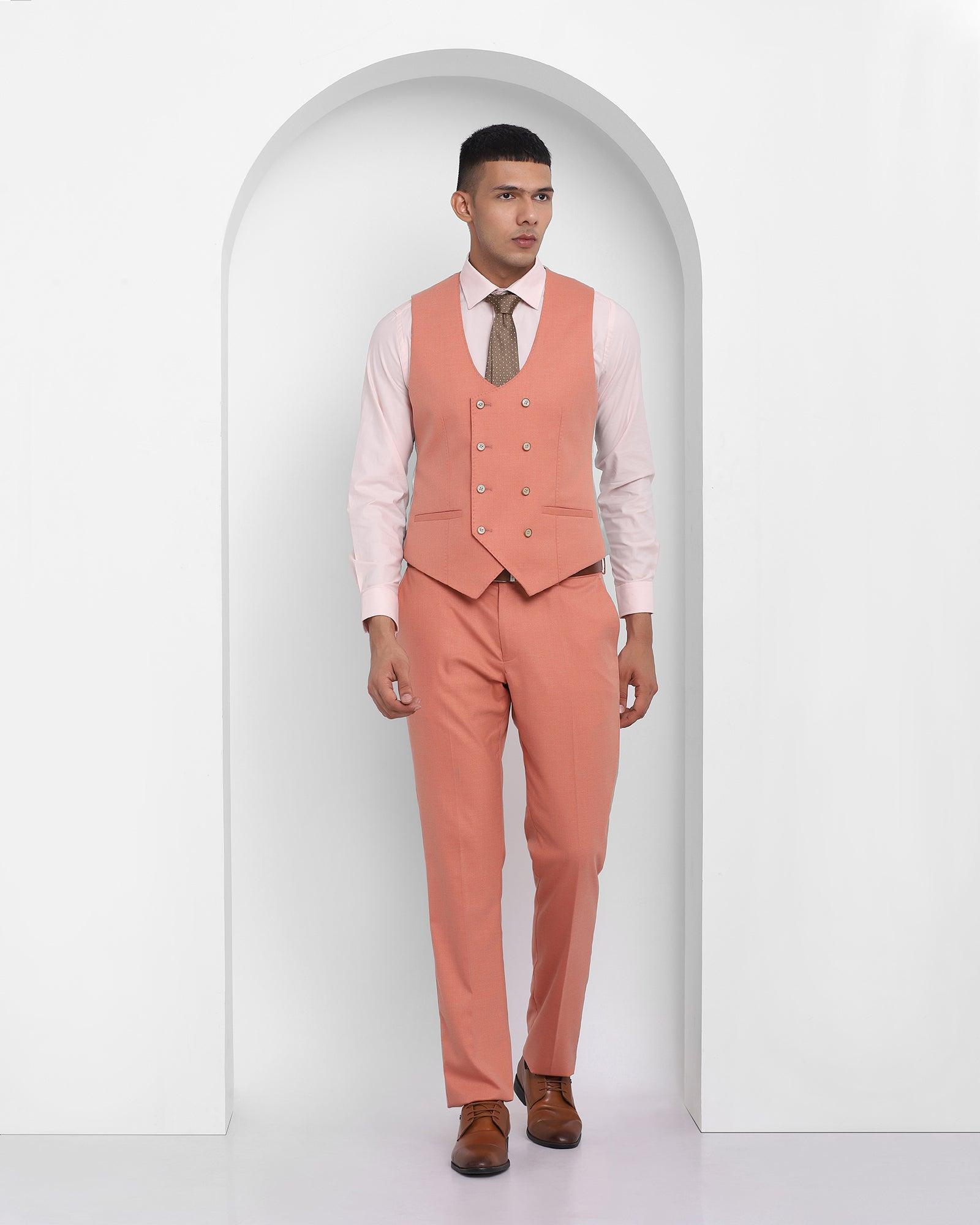 Buy Hangup Men Rust Orange Solid Regular Fit Formal Suit - Suits for Men  7271336 | Myntra