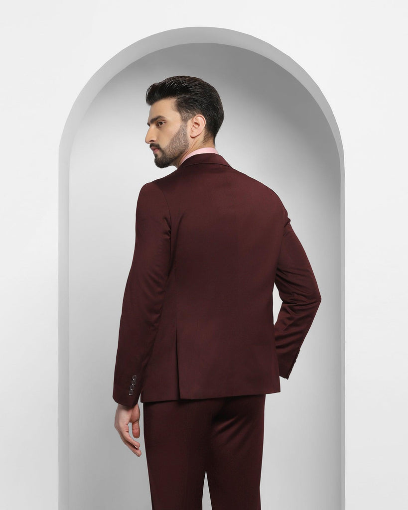 Three Piece Purple Solid Formal Suit - Edwin